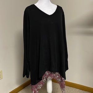 Style & Co layered sweater blouse 2X